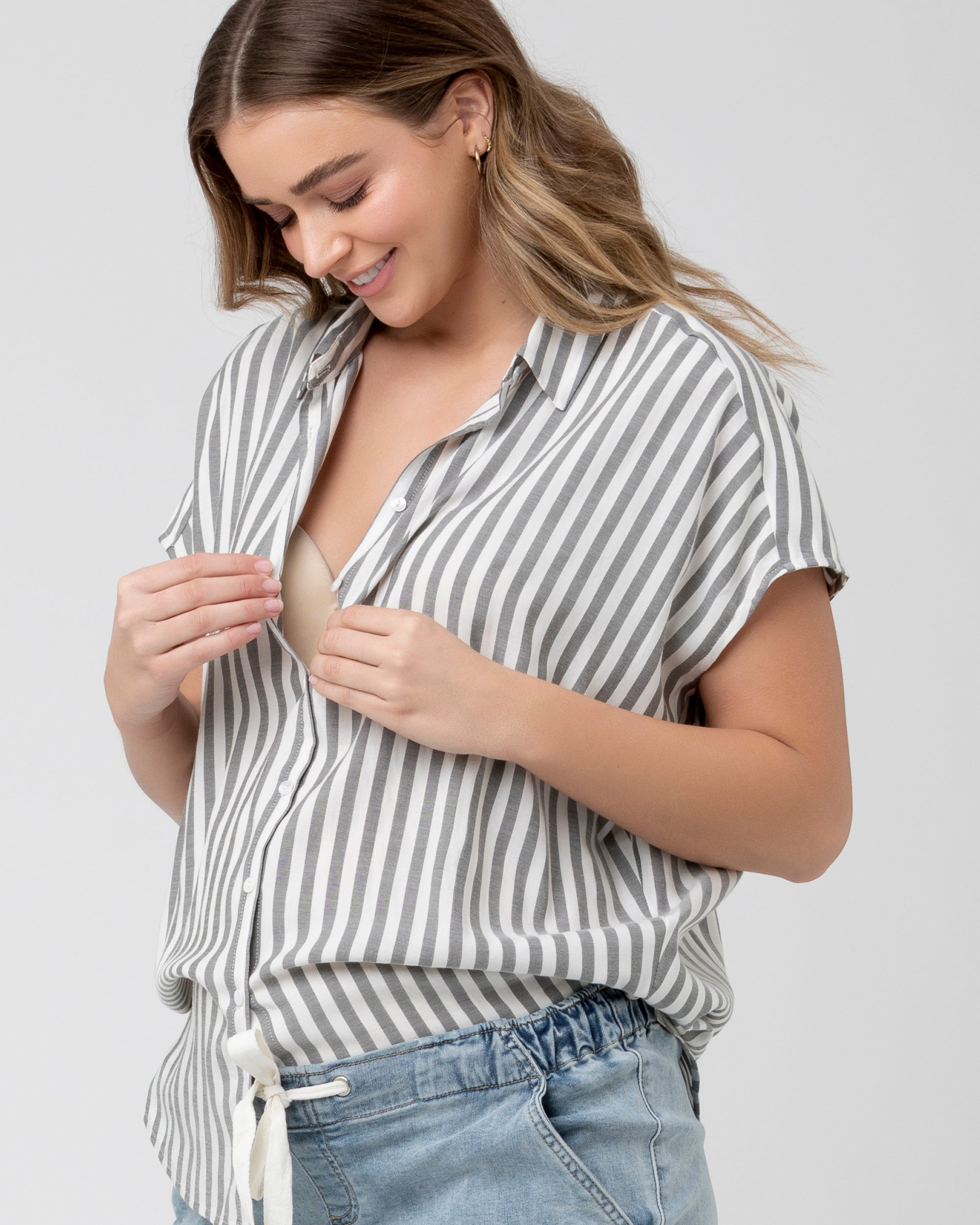 Ada Relaxed Button Down - Yo Mama Maternity