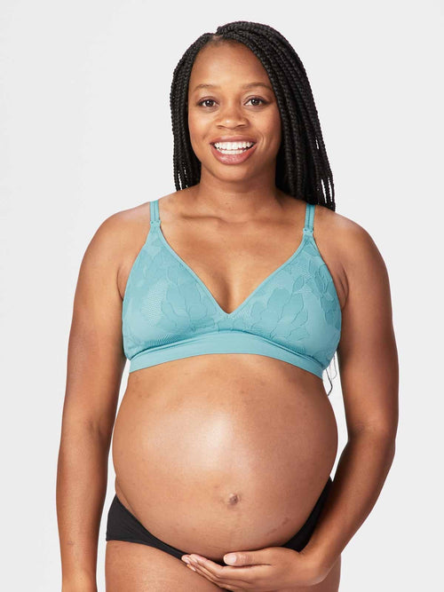 YWDJ Maternity Bras for Pregnancy Women Openable Feeding Nursing Maternity  Bra Pregnant Underwear Blue L 