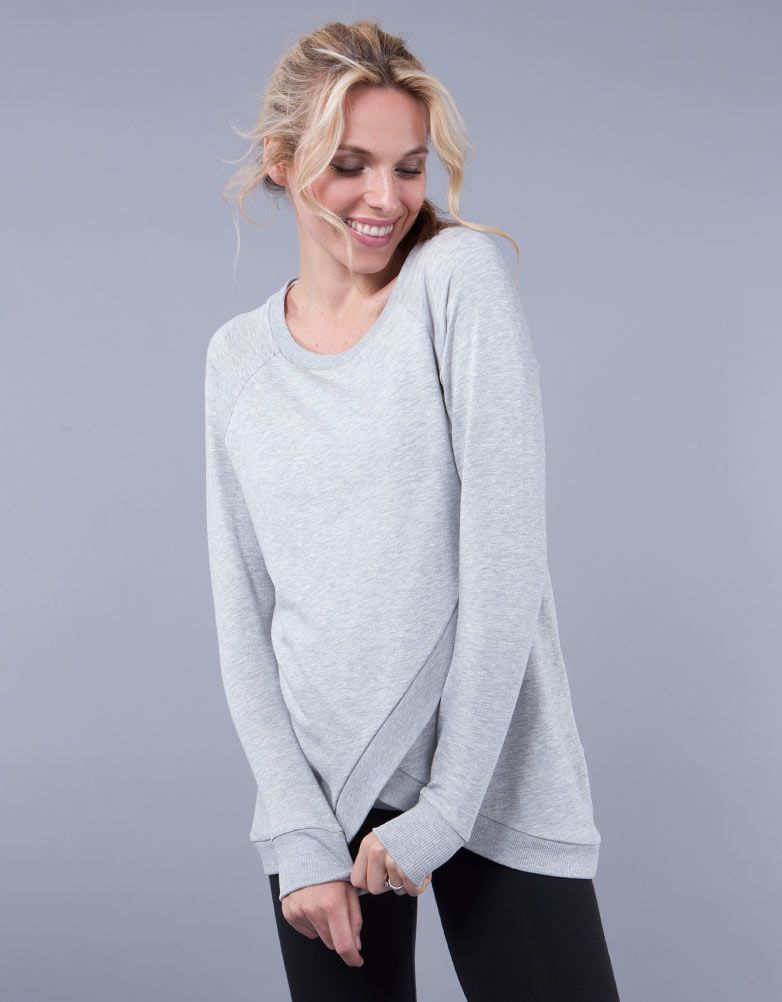 Claire Ruched Asymmetrical Maternity Sweater Top